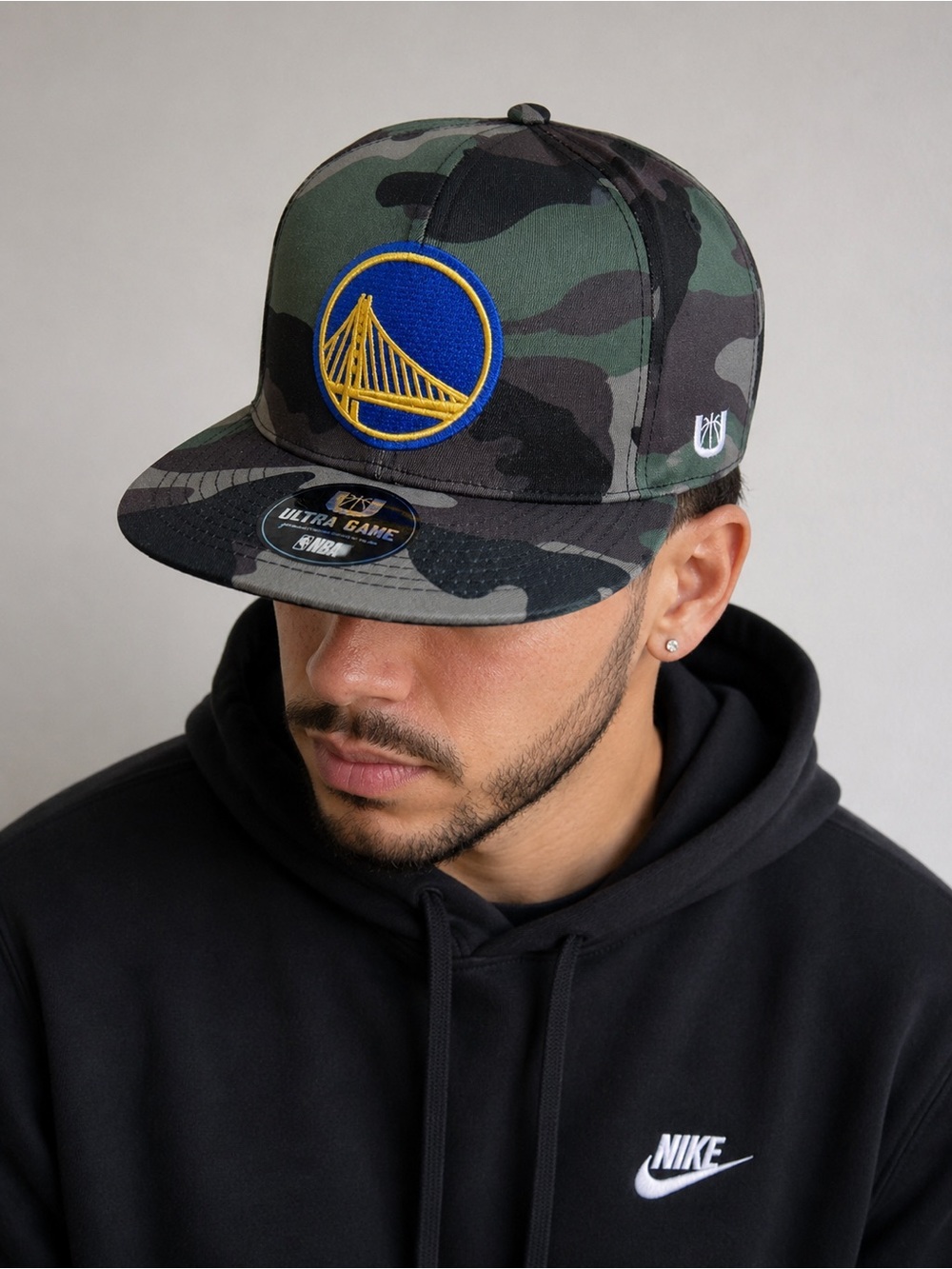 Golden State Warriors Camo Snapback Hat Ultra Game NBA Licensed Adjustable NWT